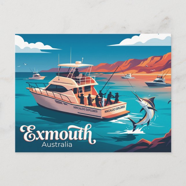 Exmouth djuphavsfiske Australien Vykort (Framsida)