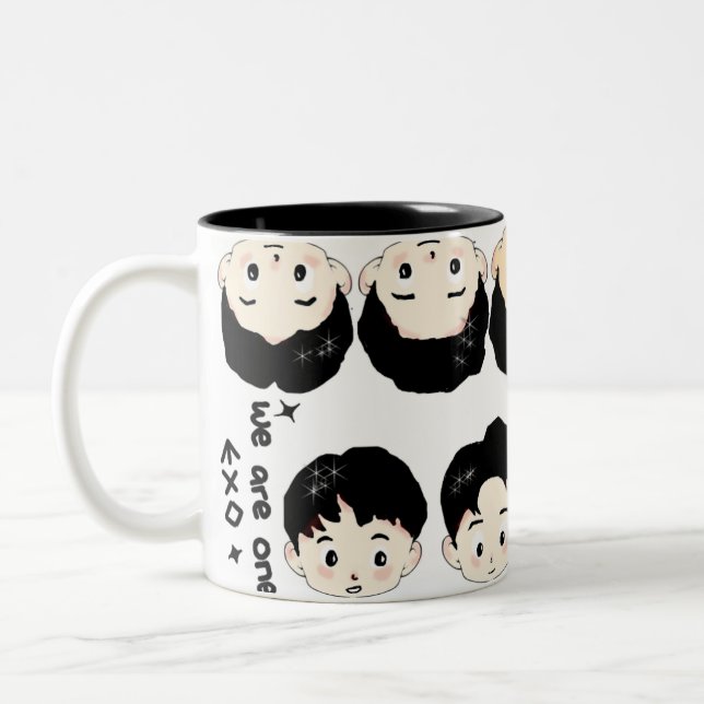 Exo cartoon cute design  Två-Tonad mugg (Vänster)