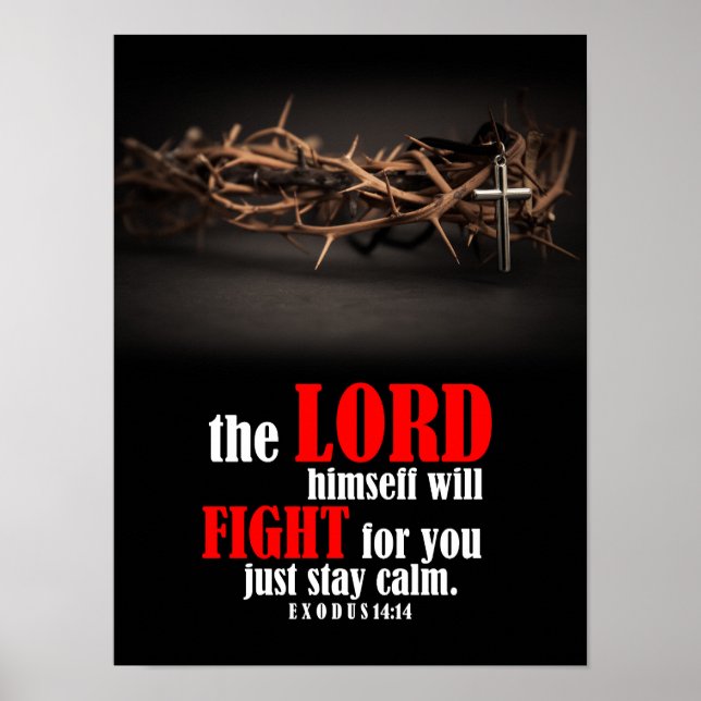 Exodes 14:14 The Lord Himself Will Fight Poster (Framsidan)