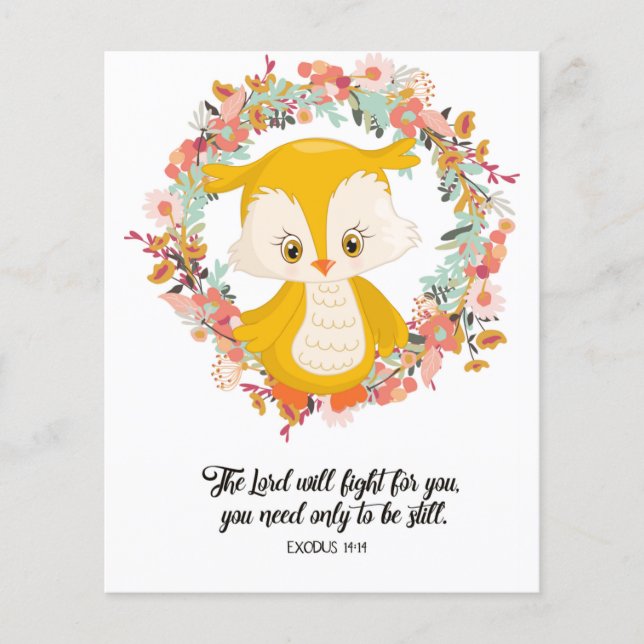 Exodus 14:14, Bible verse card (Framsida)