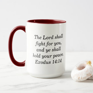 Exodus 14:14 Skrift Marinröd Tvåtons Kaffe Mugg