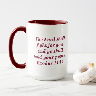 Exodus 14:14 Skrift Stilig Maroon Tvåtons Kaffemug Mugg