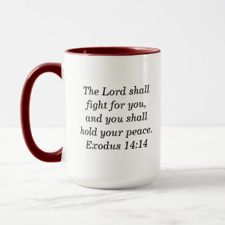 Exodus 14:14 Skrift Stilig Tvåtons Kaffemugg i Mar