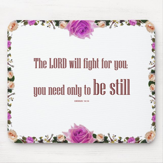 Exodus 14 'LORD will Fight' Elegant Mouse Pad Musmatta (Framsidan)