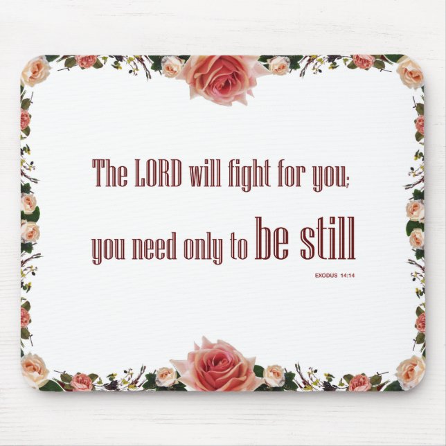 Exodus 14 'LORD will Fight' Elegant Mouse Pad Musmatta (Framsidan)