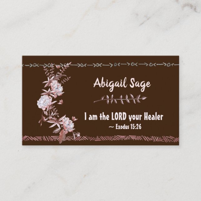 Exodus 15:26 Jag är Herren Ers Bibelverse Visitkort (Framsida)