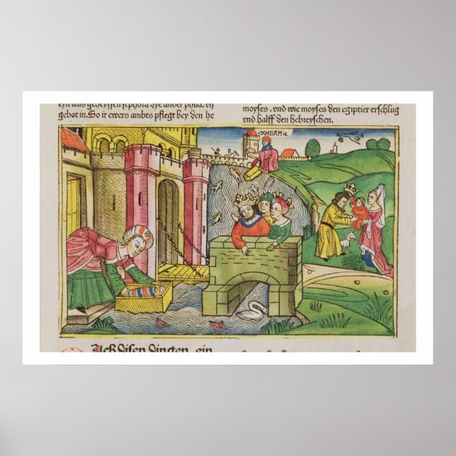 Exodus 2 1-6 Moses flöts ner Nilen och Poster (Framsidan)