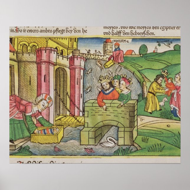 Exodus 2 1-6 Moses flöts ner Nilen och Poster (Framsidan)