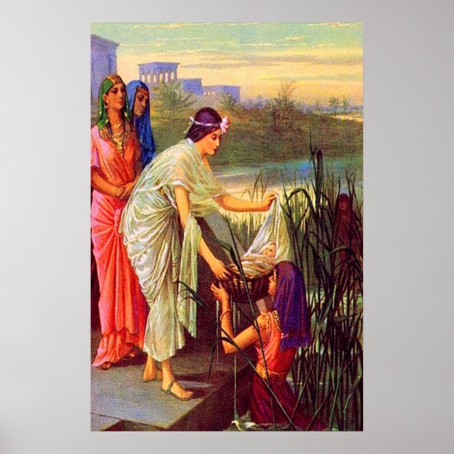 Exodus 2 Baby Moses Drawn från Nilen Poster (Framsidan)