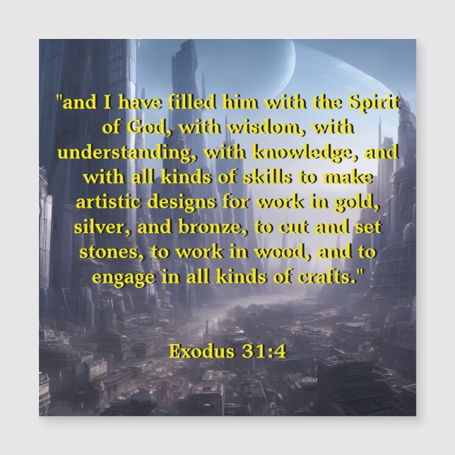 Exodus 31:3 Magnetic Verse Card (Framsida)