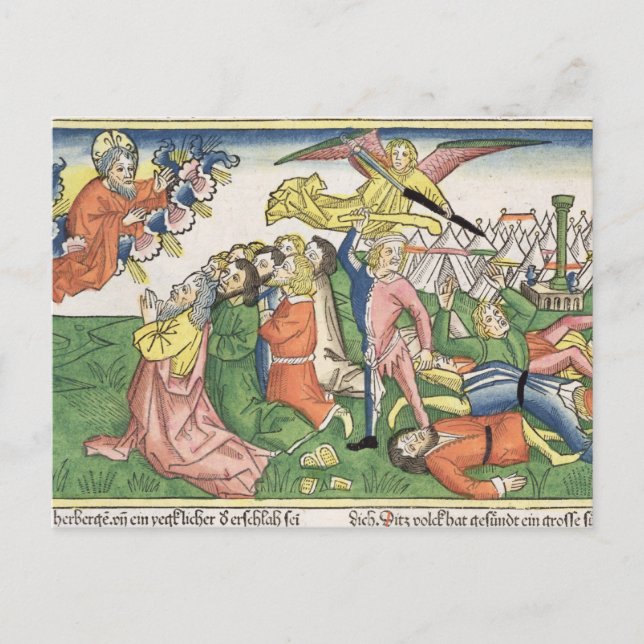 Exodus 32 15-23 Moses bryter stentabletterna, Vykort (Framsida)