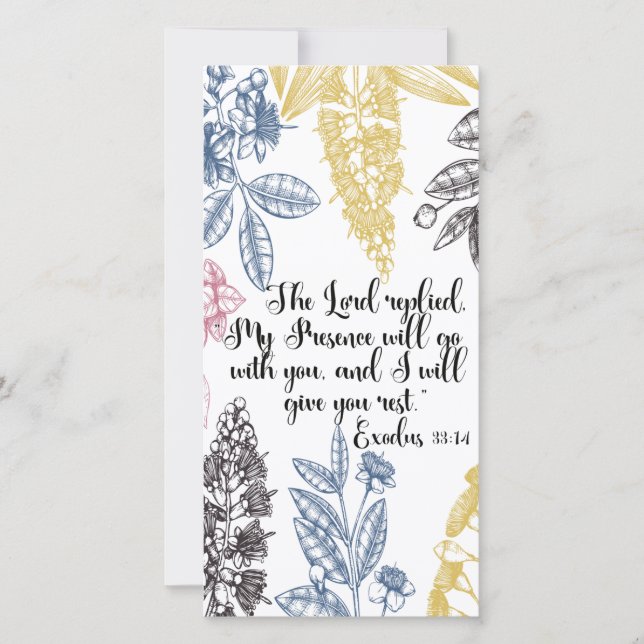 Exodus 33:14, Bible Verse Bookmark (Framsida)