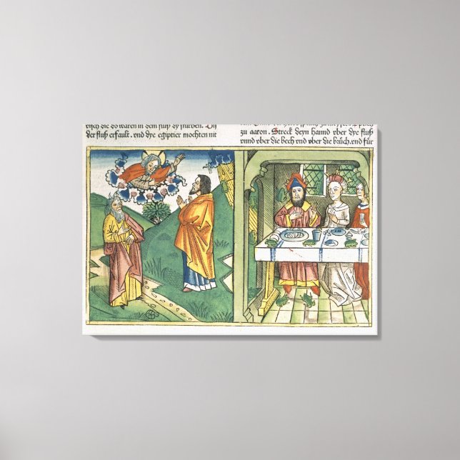 Exodus 8 1-15 Egyptenens sju fallskärmar: Moses an Canvastryck (Framsida)