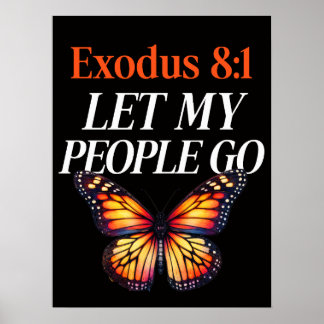 Exodus 8:1 Låt Mitt Folk Gå NEDLADDNING skylt affi