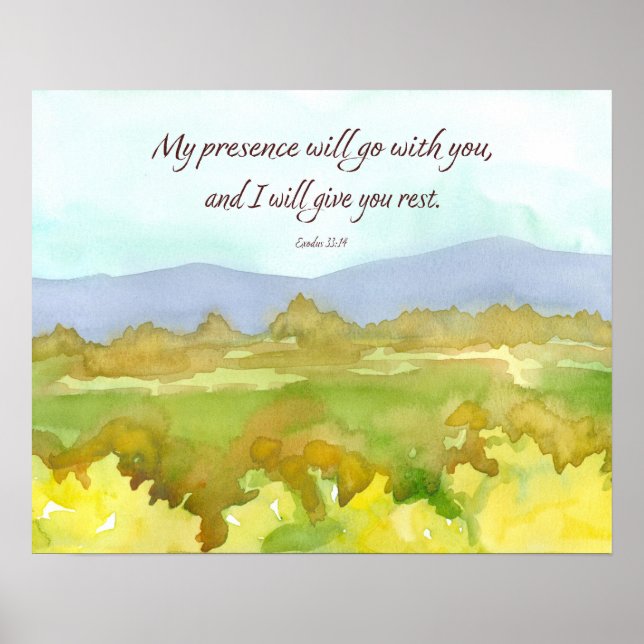 Exodus Bible Scripture Give You Rest Landscape Poster (Framsidan)