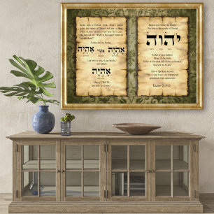 Exodus Ehyeh Asher Ehyeh Namn av Guds Kanvastryck Poster