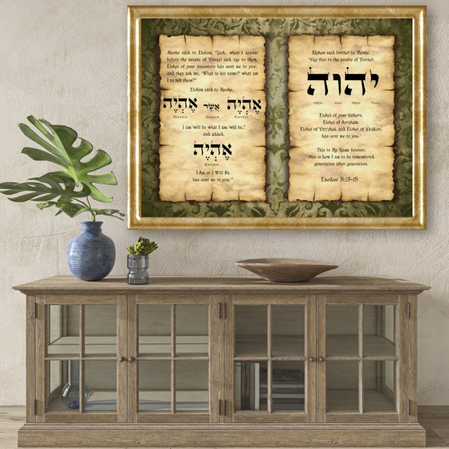 Exodus Ehyeh Asher Ehyeh Namn av Guds Kanvastryck Poster (Skapare uppladdad)