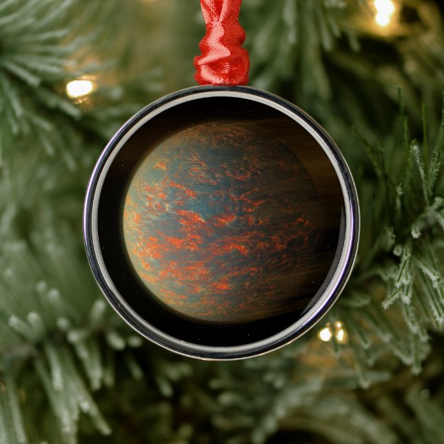 Exoplanet 55 Cancri E och dess Molten Yta Julgransprydnad Metall (Träd)