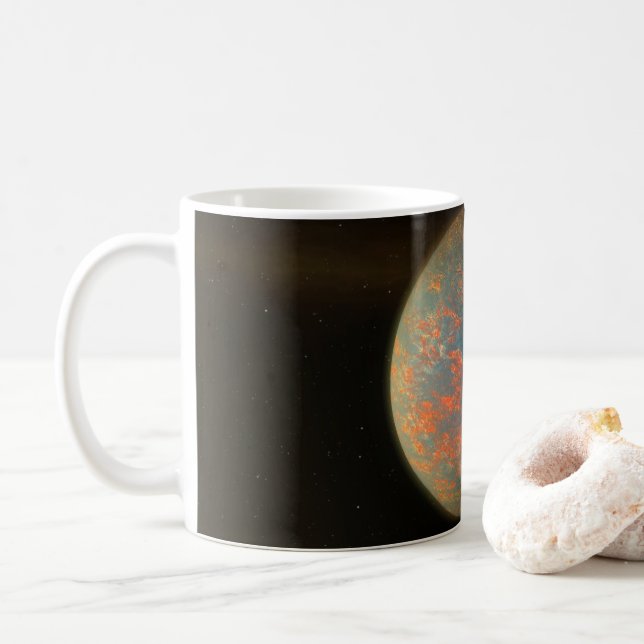 Exoplanet 55 Cancri E och dess Molten Yta Kaffemugg (Med munk)