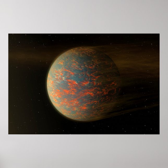 Exoplanet 55 Cancri E och dess Molten Yta Poster (Framsidan)