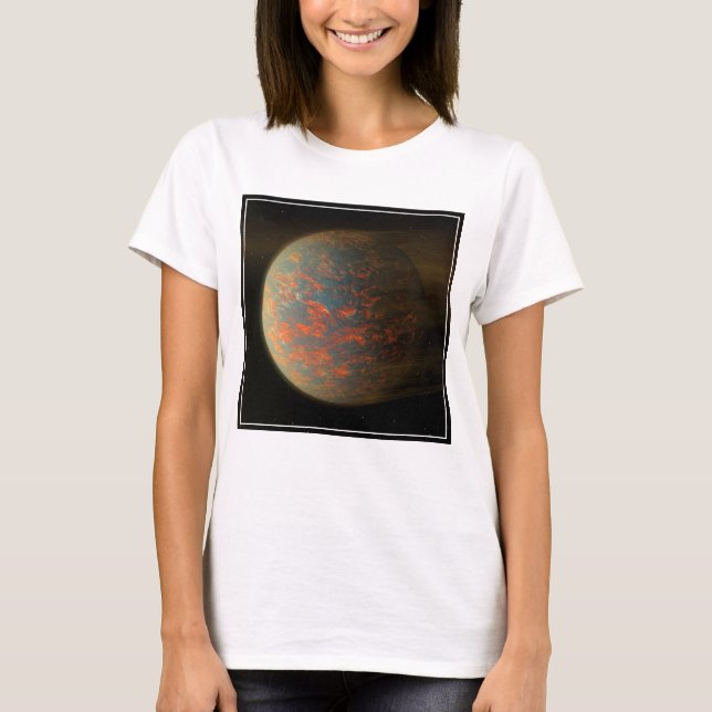 Exoplanet 55 Cancri E och dess Molten Yta T Shirt (Framsida)