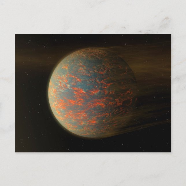 Exoplanet 55 Cancri E och dess Molten Yta Vykort (Framsida)