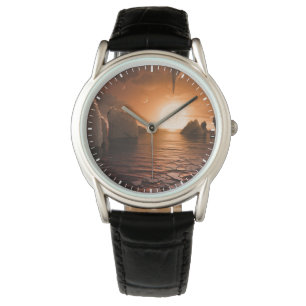 Exoplanet Trappist-1f från Isigen Nattsida. Armbandsur