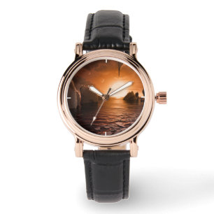 Exoplanet Trappist-1f från Isigen Nattsida. Armbandsur