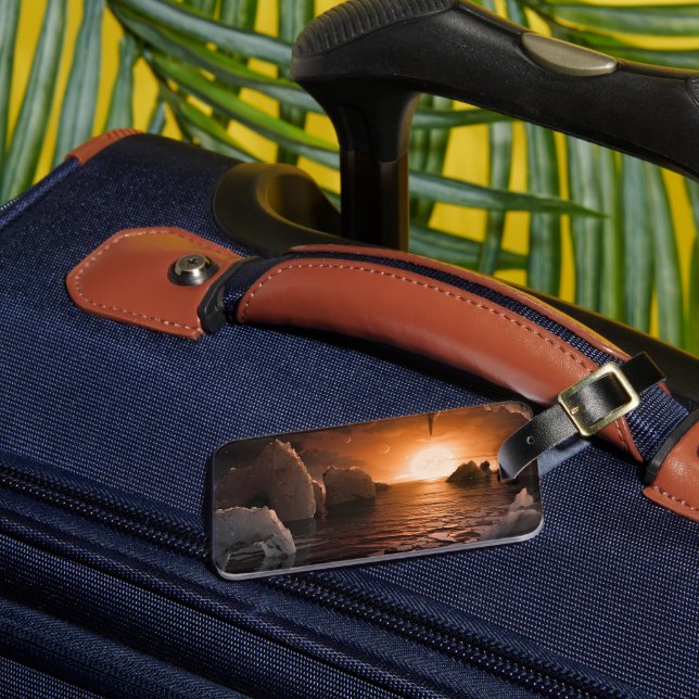 Exoplanet Trappist-1f från Isigen Nattsida. Bagagebricka (Framsida Insitu 3)