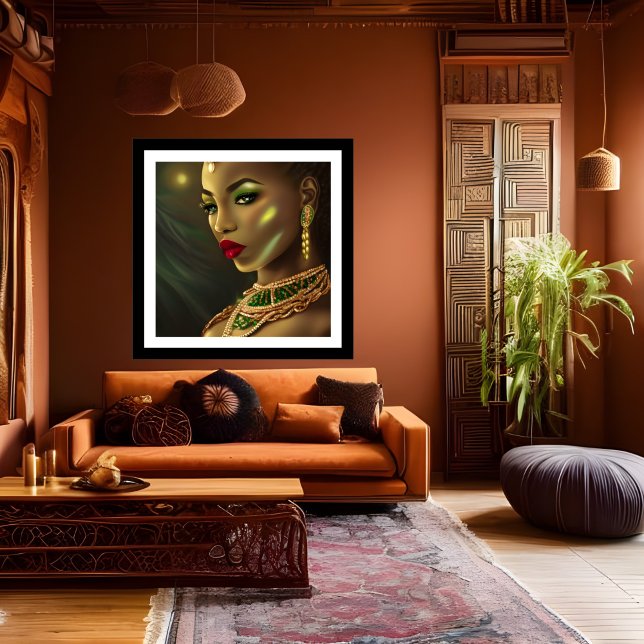 Exotic African Glamous grönt gems läppar  gems Poster (Skapare uppladdad)