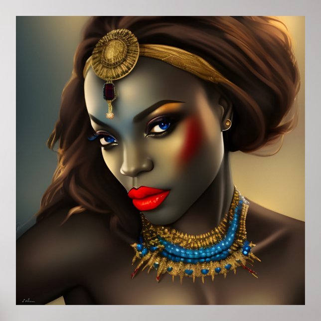 Exotic African Stunning women red head jewel Poster (Framsidan)