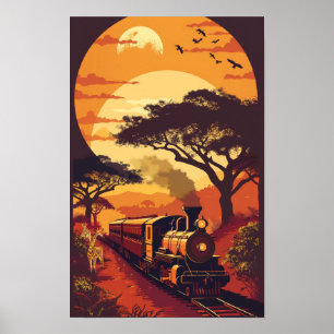 Exotic African Wildlife Tåg Poster