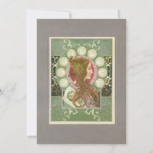 Exotic Art nouveau Beauty Anteckningskort