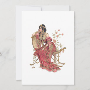 Exotic Art nouveau Woman in Ornate Costume Anteckningskort