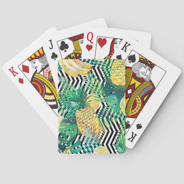 Exotic Bananas Lemons Tropical Seamless Casinokort (Baksidan)