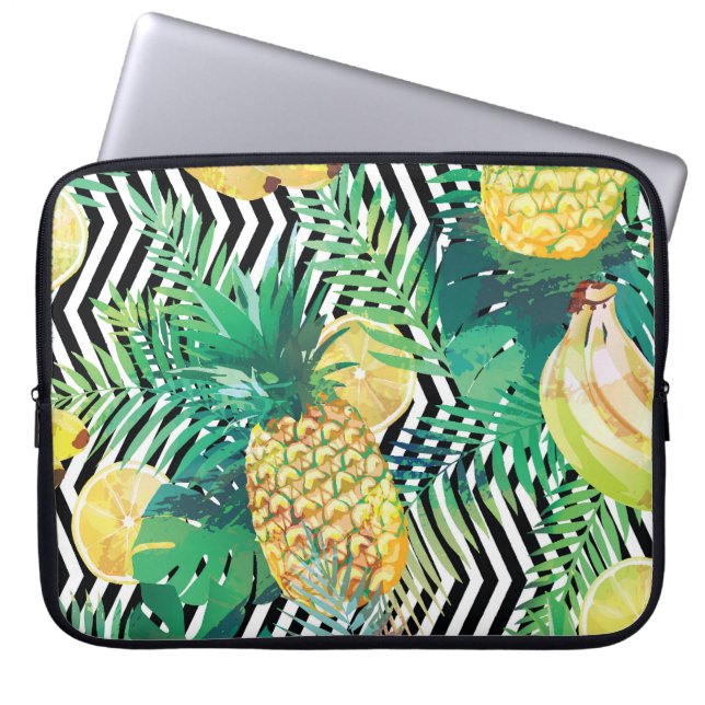 Exotic Bananas Lemons Tropical Seamless Laptop Fodral (Framsidan)