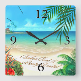 EXotic Beach BE MIG ATT DRA NAMNEN I SAND Fyrkantig Klocka