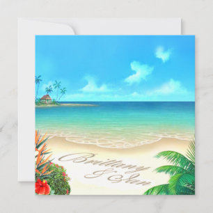 Exotic Beach (be mig lägga namn i sand) Inbjudningar