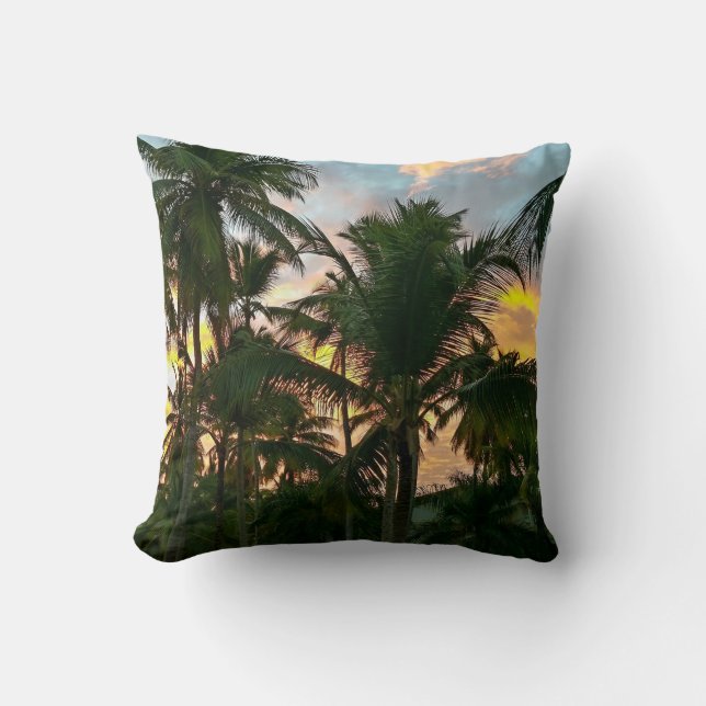 Exotic Beach Handflatan Träd Dekorativ kudde (Framsida)