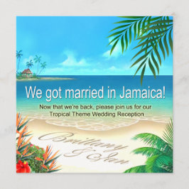 Exotic Beach Jamaica Reception får namn i sanden Inbjudningar
