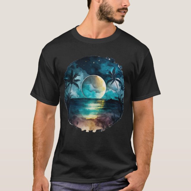 Exotic Beach Sunset T Shirt (Framsida)