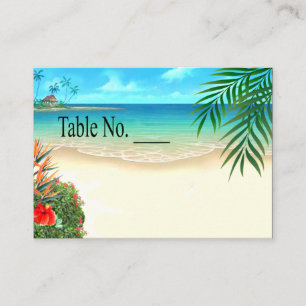 Exotic Beach Tropical Handflatan Träd-plakat Placeringskort