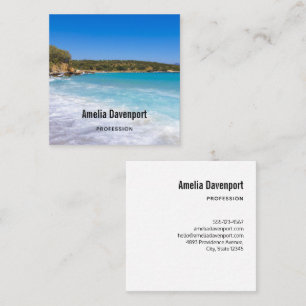 Exotic Beach Tropical Island Paradise Fyrkantigt Visitkort