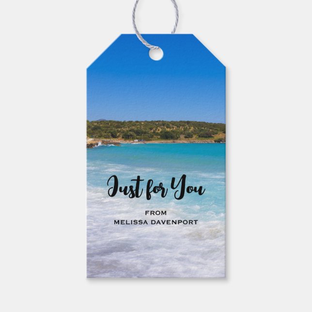 Exotic Beach Tropical Island Paradise Just för dig Presentetikett (Framsidan)
