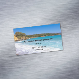 Exotic Beach Tropical Island Paradise Magnetiska Visitkort