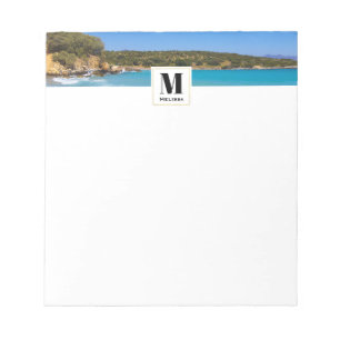 Exotic Beach Tropical Island Paradise Monogram Anteckningsblock