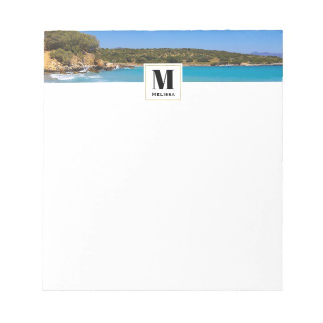 Exotic Beach Tropical Island Paradise Monogram Anteckningsblock (Framsida)