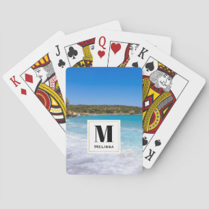 Exotic Beach Tropical Island Paradise Monogram Casinokort