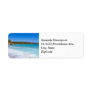 Exotic Beach Tropical Island Paradise Returadress Etikett