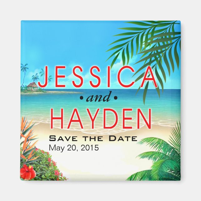 Exotic Beach Tropical Party Luau Magnet (Framsidan)